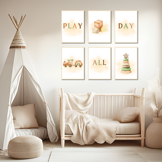 Play All Day acrylic poster set